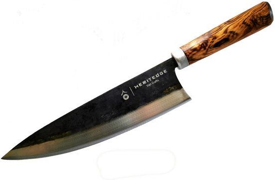 Heritedge Viet Crafts Long Classic - Küchenmesser, extrem scharfe Allzweckmesser aus Carbonstahl , mit eleganten ovalem ...