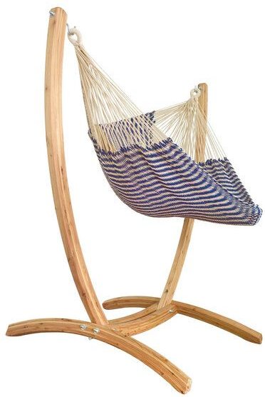 MacaMex Hängesessel SET – Uve Holzständer mit Vela Netzhängesessel