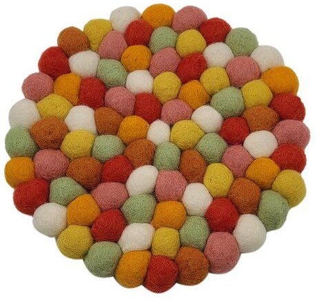 Frida Feeling Filz Untersetzer aus dicken Kugeln (Ø ca. 21 cm)