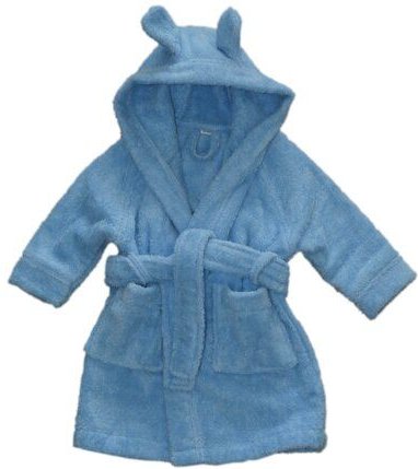 Thumbnail - Leela Cotton Baby Kinder Bademantel mit Kapuze