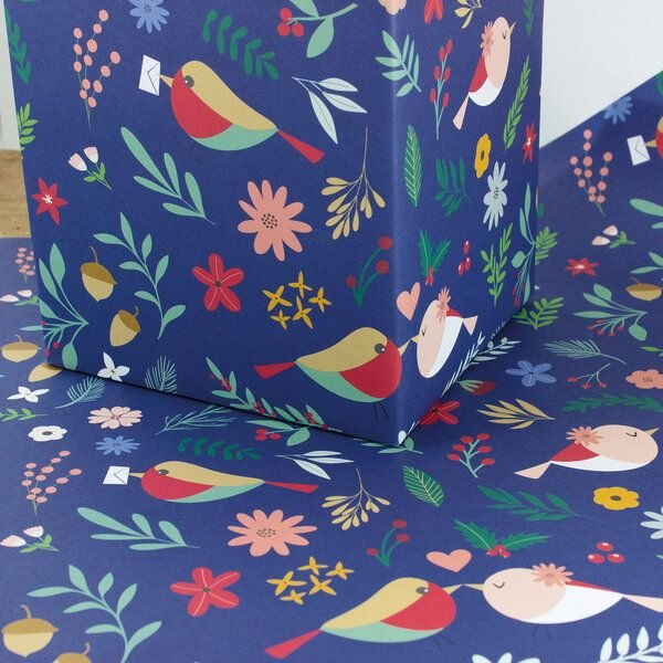 Bow & Hummingbird Geschenkpapier Bird Love Story