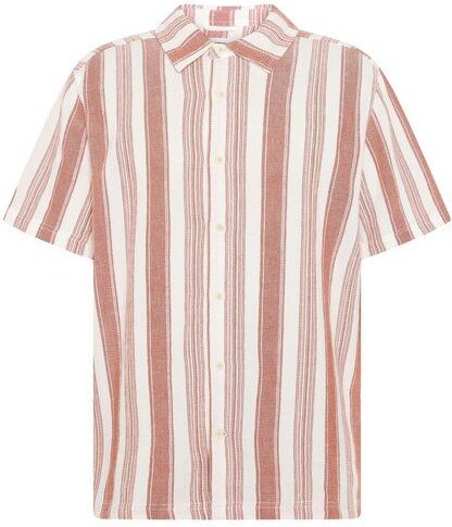 Thumbnail - KnowledgeCotton Apparel Lockeres Kurzarmhemd mit Streifen aus Bio-Baumwolle