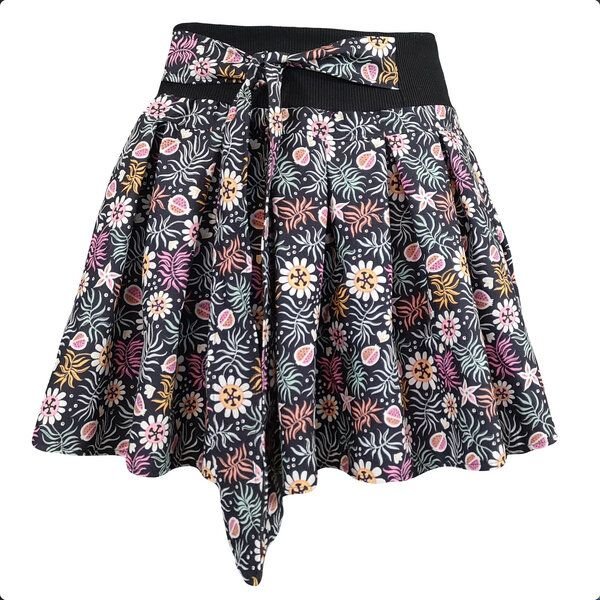 liebewicht Faltenrock Rock'On schwarz bunt geblümt