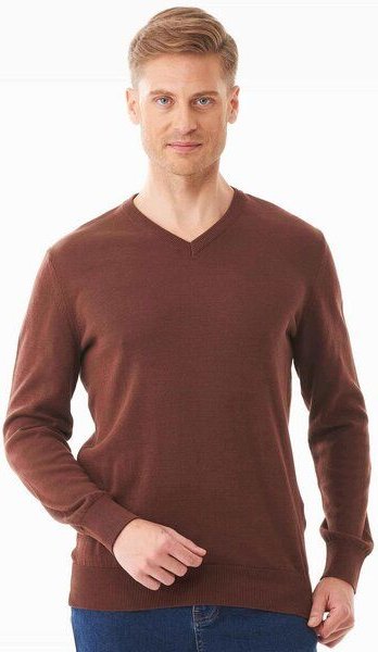 ORGANICATION Pullover aus Bio-Baumwolle mit V-Ausschnitt