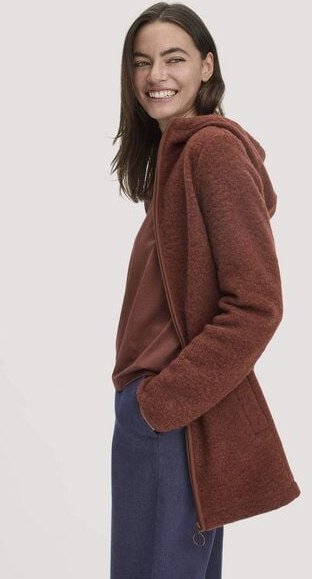 hessnatur Wollfleece Kapuzen-Jacke Regular aus Bio-Merinowolle und Bio-Baumwolle