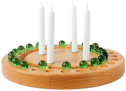 klotzaufklotz Adventskalender und Adventskranz mit Baumkerzen