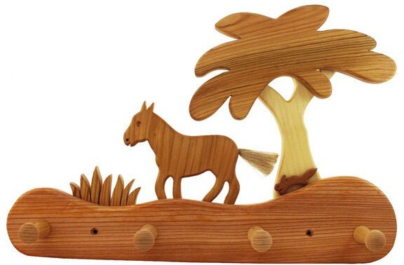 Mitienda Shop Kindergarderobe aus Holz | Pferdchen