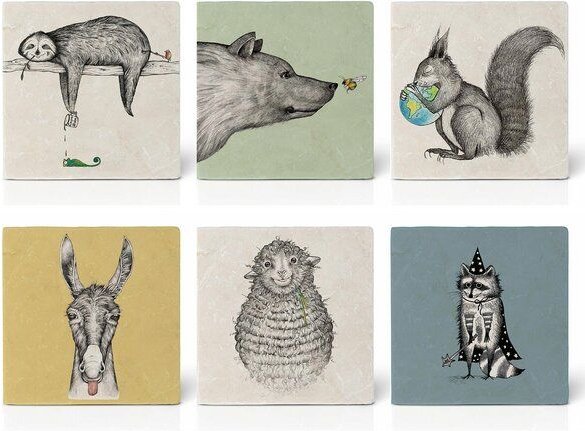 LIGARTI Fliesenuntersetzer – 6er-Set – Misch Masch