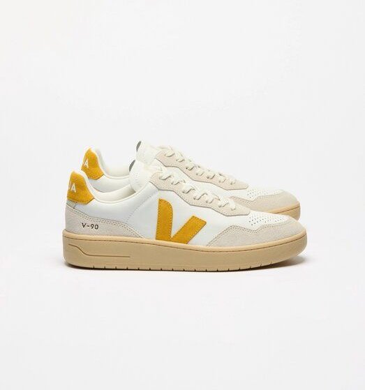 Veja Damen-Sneakers V-90 OT Leather Extra White Toscane Natural