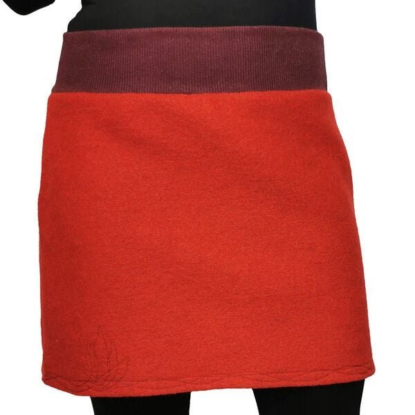 Rock Wollrock kurz Wollwalk bio Unikat mit Stickerei liebewicht