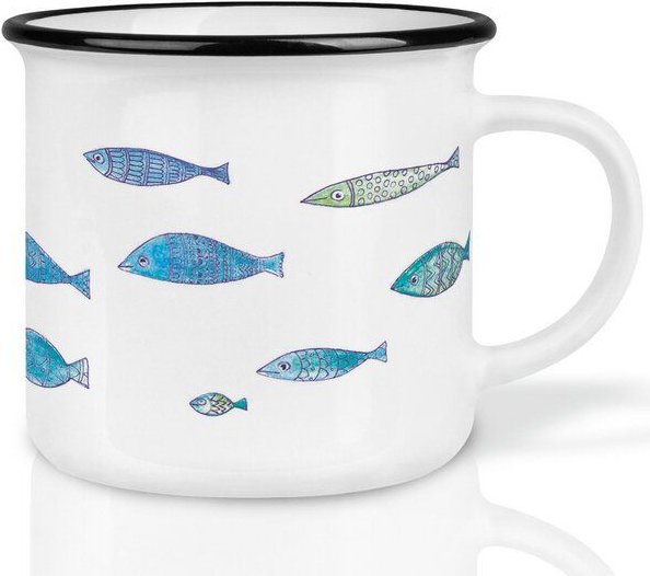 LIGARTI Keramiktasse – Fischschwarm