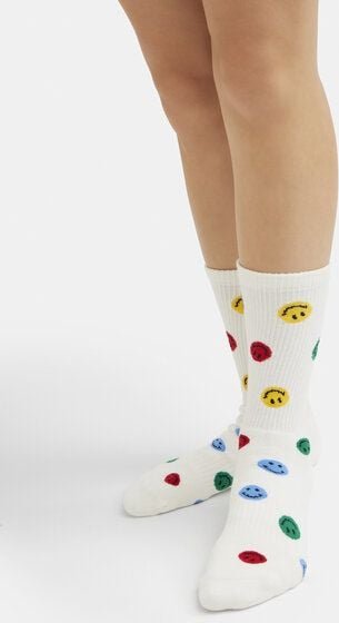 Natural Vibes Colorful Smiles Bio GOTS | Bunte Tennissocken | Herren Damen Socken |