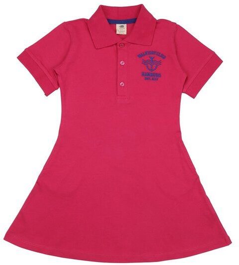 Kinder Polokleid GOTS-zertifiziert aus Bio-Baumwolle, pink „Cabaret“ mit Kragen & Knopfleiste – Walkiddy, bequem für All...