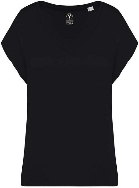 YTWOO Oversized Damen T-Shirt aus Bio-Baumwolle, V-Ausschnitt