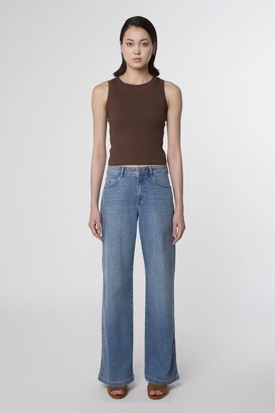 Damen Jeans SUNNY Wide Leg Minimal Stretch DAWN Baumwolle