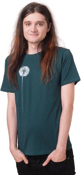 Hirschkind Bio- & Fair-Trade-Männershirt "Pusteblume" tannengrün