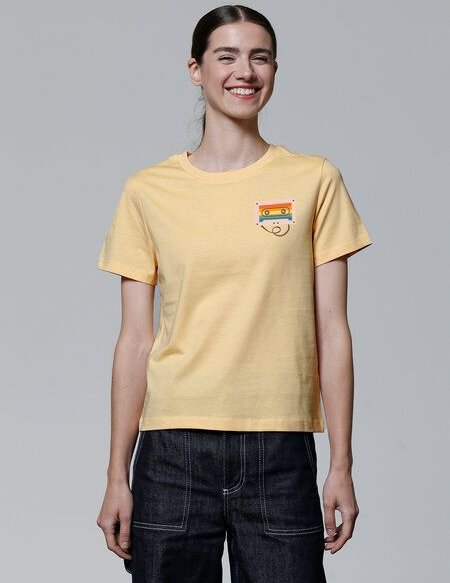 watapparel T-Shirt Frauen Rainbow Cassette