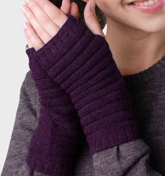 De Colores Pulswärmer mit Daumenloch Querrippe Alpaka