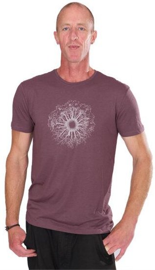 Ecovero Shirt von Life-Tree für Herren "Wooden Iris" in Mulberry