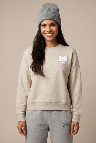 THE FACE OF ELEMENTS IT'S THE LOVE STUPID - RELAXED BOXY FIT SWEATSHIRT AUS 100% BIO-BAUMWOLLE