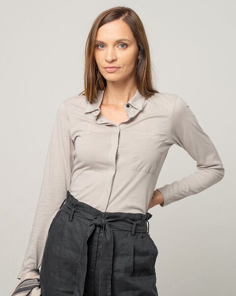 Alma & Lovis Bluse im Polodesign aus Bio-Baumwolle | Jersey Blouse