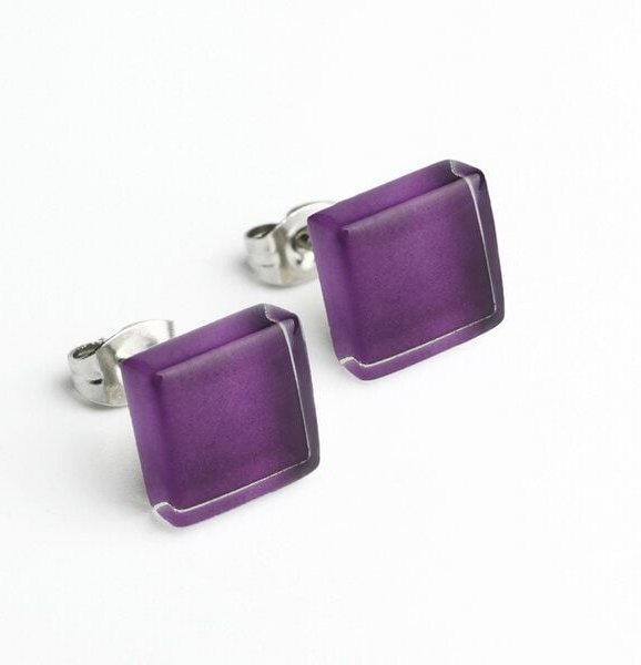 ALEXASCHA Minimalistische Ohrstecker, klein, aus Glas | PUREFORM