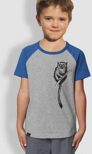 little kiwi Kinder T-Shirt, "Maki", Heather Grey-Blue