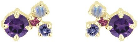 Eppi Lila Cluster Ohrringe mit Amethysten und Edelsteinen Kerrie