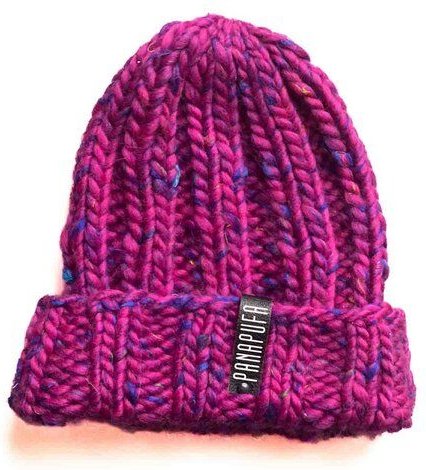 PANAPUFA Handgestrickte Chunky Beanie – 90 % Merinowolle, 10 % Seide