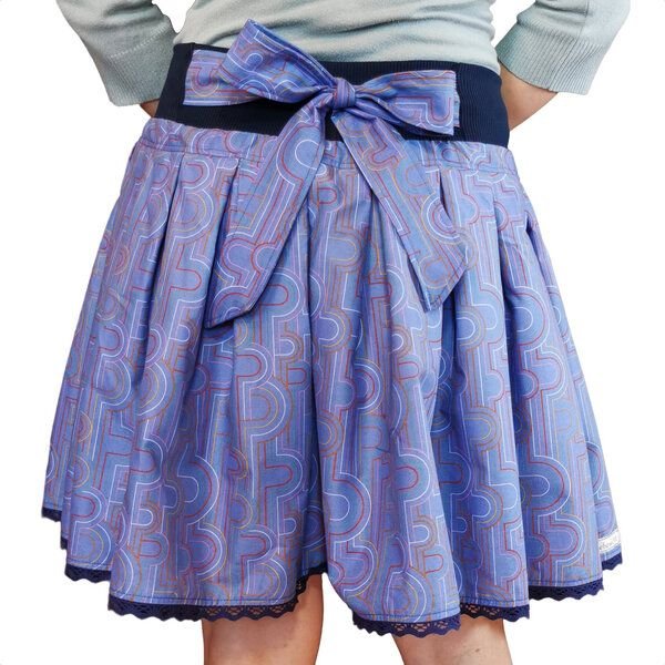 liebewicht FaltenRock Rock blau bunt gemustert für Damen aus Biobaumwolle