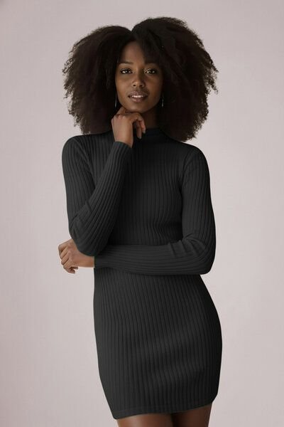 l'amour est bleu Geripptes Kleid aus Bio-Baumwolle