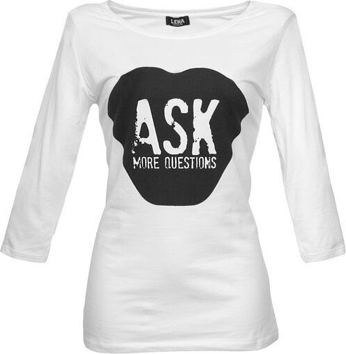Lena Schokolade ASK MORE QUESTIONS - Sleeve Shirt weiß