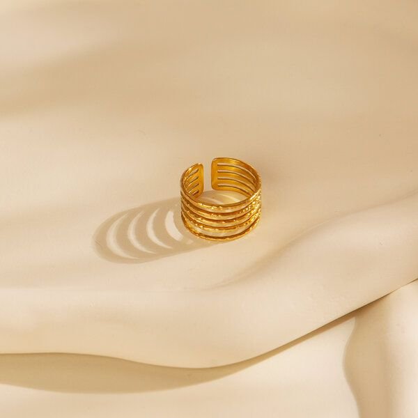 Größenverstellbarer BOHO Layering Ring ca. Ø 17 - 20mm von Elektropulli