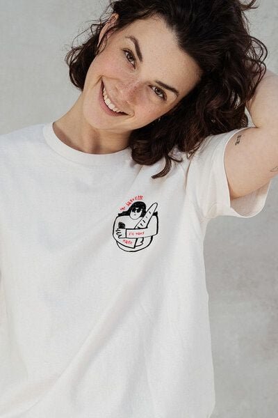 Kultgut Biofair - Artdesign - Recyceltes Bio- Baumwolle- off white / une baguette