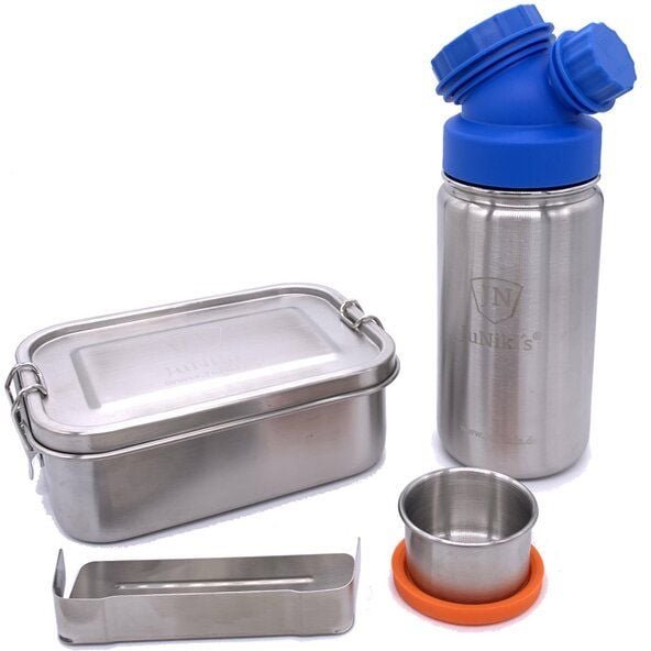 JN JuNiki's Einschulungs-Set: JuNiki´s® Lunchbox + Trinkflasche isoliert 8 Farben