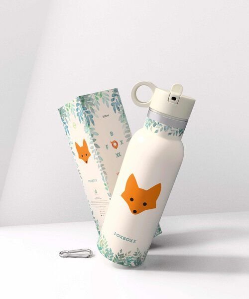 ÖKO FOXBOXX FOX Kinderflasche isoliert + Bürste 0,35 - 0,5 - 0,75