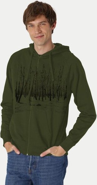 Peaces.bio - handbedruckte Biomode Herren Zip-Hoodie Woodland