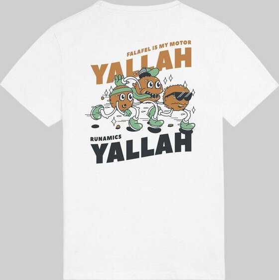 runamics Yallah Yallah T-Shirt, Biobaumwolle, unisex, weiß
