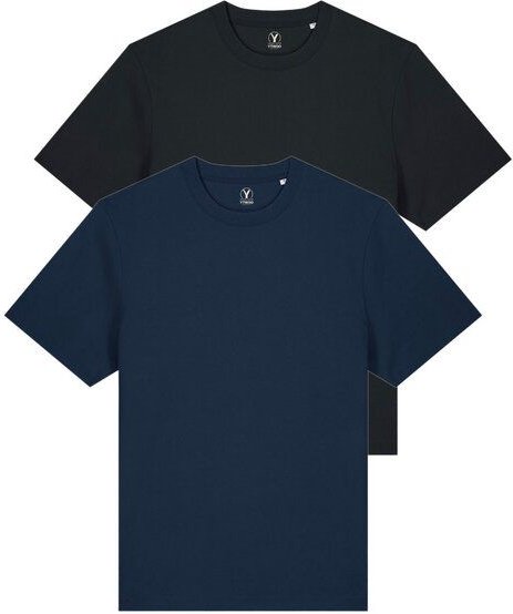 YTWOO Doppelpack Unisex-T-Shirts aus schwerem Stoff | Bio-Baumwolle