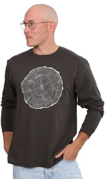 Life-Tree Longsleeve aus Biobaumwolle Fairwear für Herren "BigSlice" in Faded Black