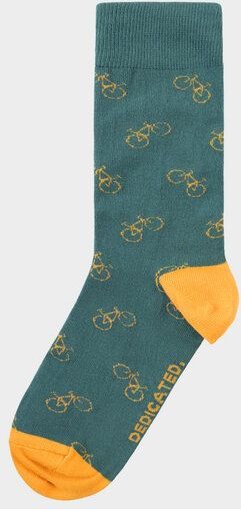 DEDICATED Socks Sigtuna Bike Pattern Forest Green