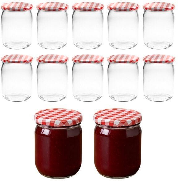 mikken Einmachgläser 540ml mit Schraubdeckel Einkochgläser Vorratsgläser Aufbewahrungsgläser