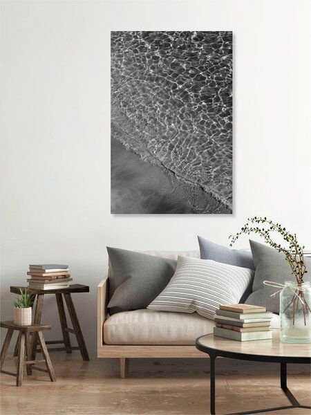 Photocircle Poster / Leinwandbild - where SAND and WATER meet - black & white edition