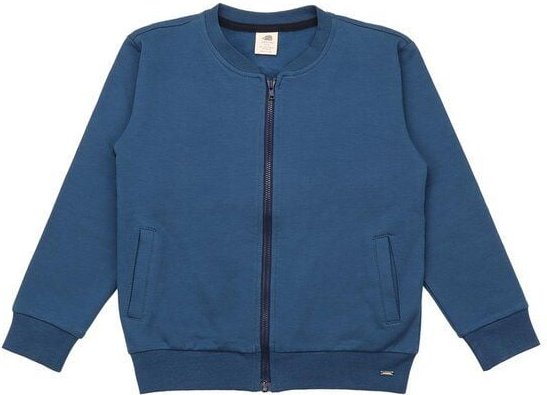 Kinder Sweatjacke GOTS zertifiziert, marineblau, Reißverschluss, Bio-Baumwolle, weich & bequem – Walkiddy