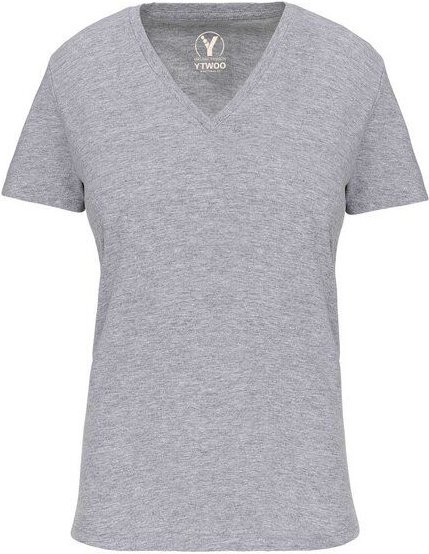 YTWOO Basic Damen T-Shirt mit V-Ausschnitt aus Bio-Baumwolle in Conversion