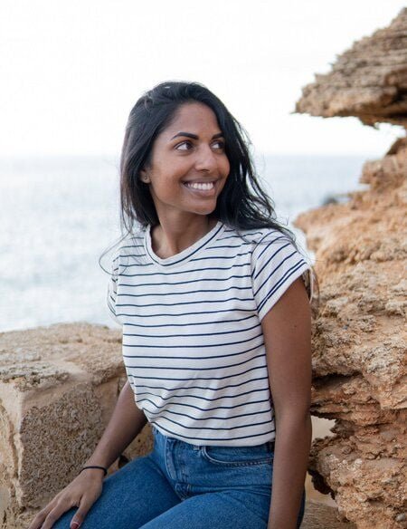 FUXBAU Frauen Streifenshirt - navy weiss