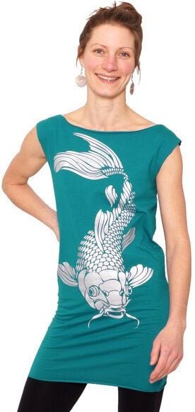 HANDGEDRUCKT "Koi03" Bio-Kleidchen