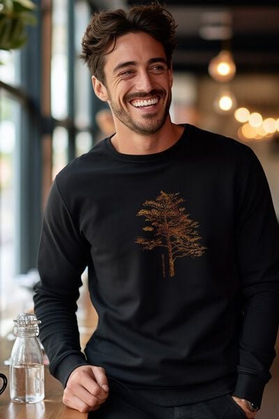 Thumbnail - Kultgut Biofair - Leichter, flauschiger Sweatpullover/ Wertschätzung Tree in echter Woodoptik