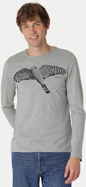 Peaces.bio - handbedruckte Biomode Bio-Herren-Langarmshirt "Sperber"