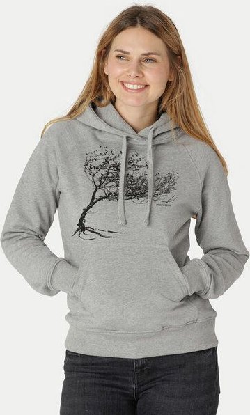 Peaces.bio - handbedruckte Biomode Bio-Damen-Kapuzensweater "Windytree"